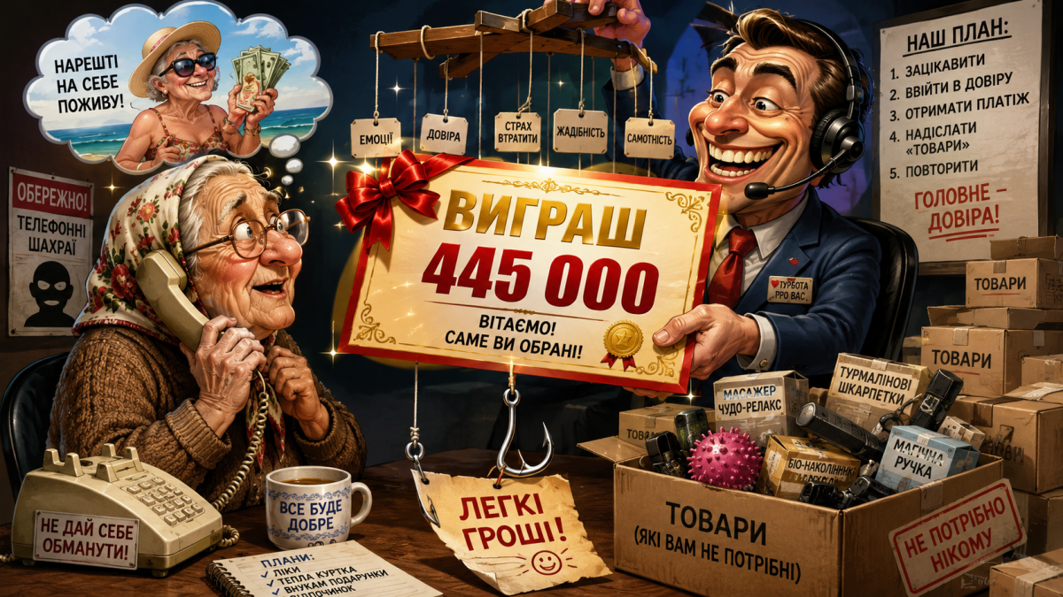 Шахрайство під виглядом виграшу: як «Родинний Клуб» виманює гроші у пенсіонерів