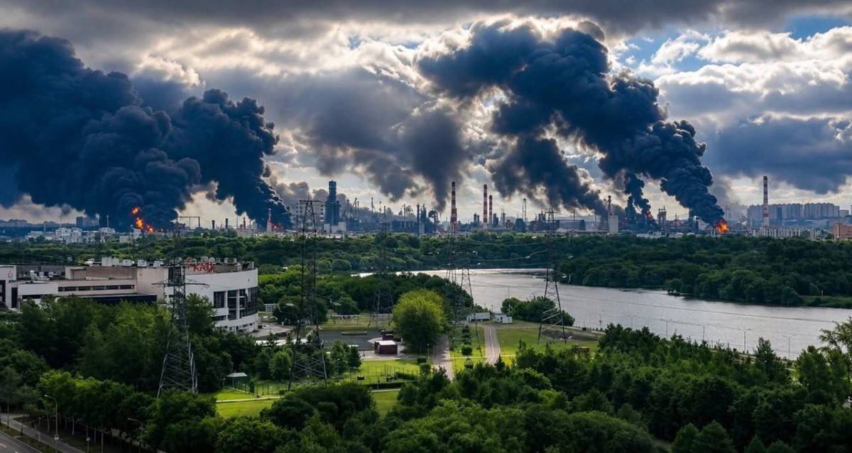 Масована атака дронів на Москву: понад 180 БпЛА, горить НПЗ Капотня