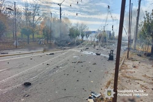 Вулиця в Краматорську після удару авіабомби