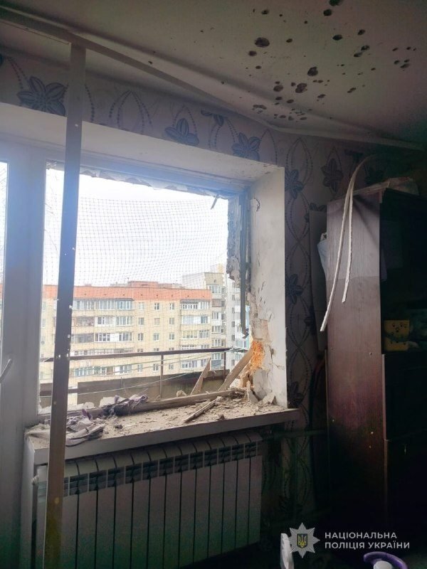 Пошкоджена квартира на дев’ятому поверсі будинку на проспекті Соборності